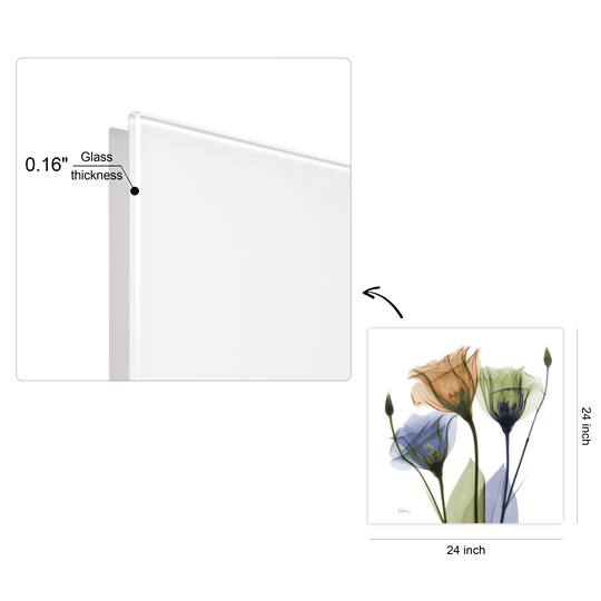 Empire Art Direct 24" x 24" Gentian Buddies Frameless Free Floating Printed Tempered Glass Wall Art